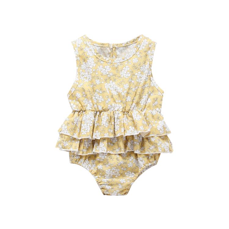 Sleeveless Frilled Floral Baby Collection Bodysuit Commercial Summer - dianjiang-