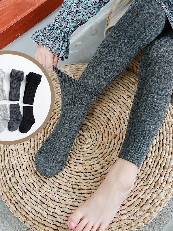 2-Piece Pantyhose Spring Autumn Pretty Solid Tights Children Split Type Stockings - dianjiang-