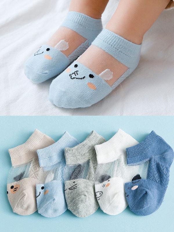 5-PACK Socks Assorted Cartoon Animal Pattern Baby Little Kids Pantyhose - dianjiang-