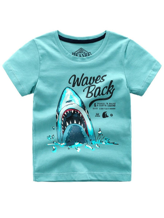 Summer Little Boy Shark T-shirt - dianjiang-