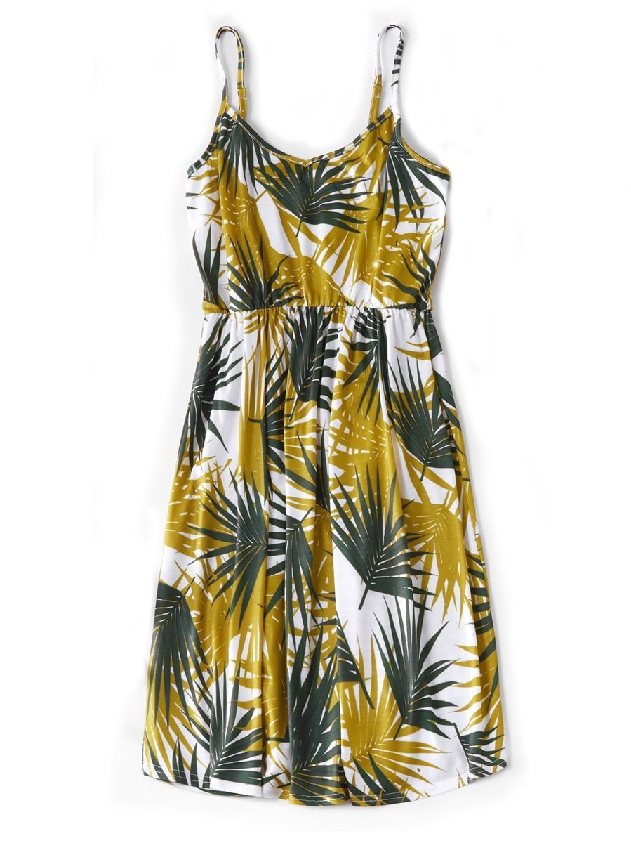 Mommy and Me Leaf Print Sundress - dianjiang-