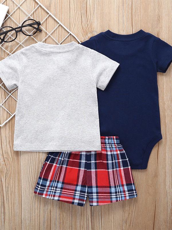 Summer Baby Clothes Outfit 3-PACK Polo T-shirt+Bodysuit+Shorts - dianjiang-