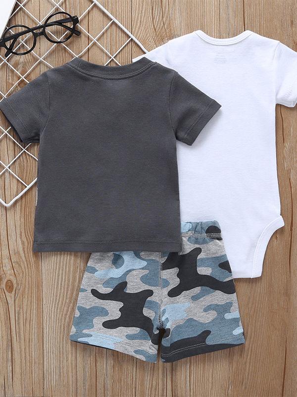 Summer Baby Clothes Outfit 3-PACK Polo T-shirt+Bodysuit+Shorts - dianjiang-