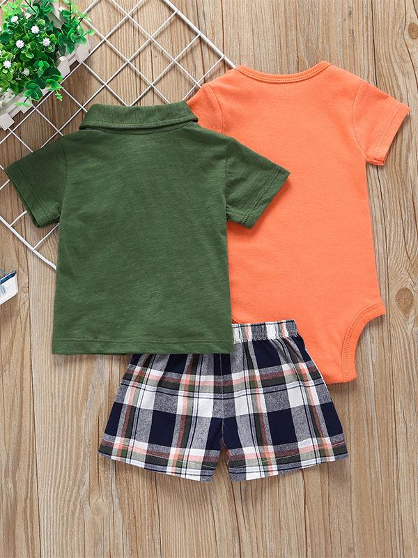 Summer Baby Clothes Outfit 3-PACK Polo T-shirt+Bodysuit+Shorts - dianjiang-