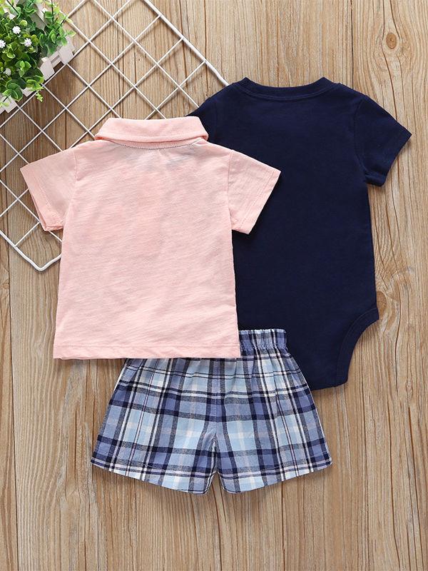 Summer Baby Clothes Outfit 3-PACK Polo T-shirt+Bodysuit+Shorts - dianjiang-