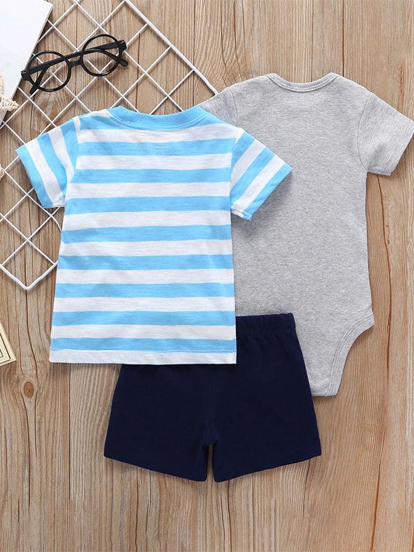 Summer Infant Clothes Outfit 3-PACK T-shirt+Bodysuit+Shorts - dianjiang-