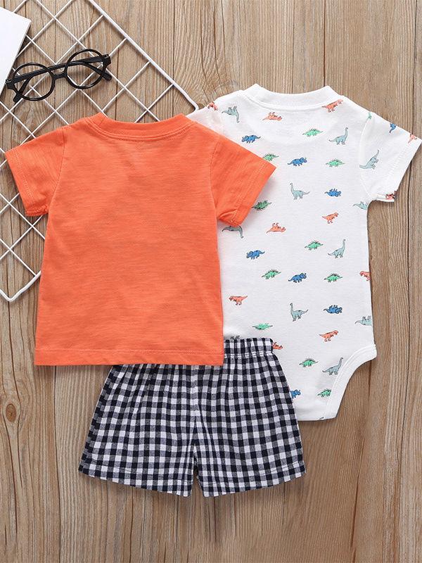 Summer Infant Clothes Outfit 3-PACK T-shirt+Bodysuit+Shorts - dianjiang-