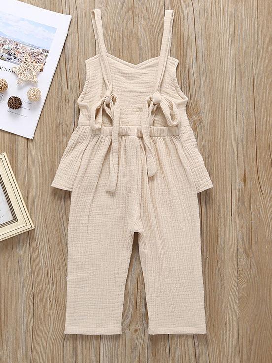 Solid Color Baby Girl Stylish Jumpsuit - dianjiang-