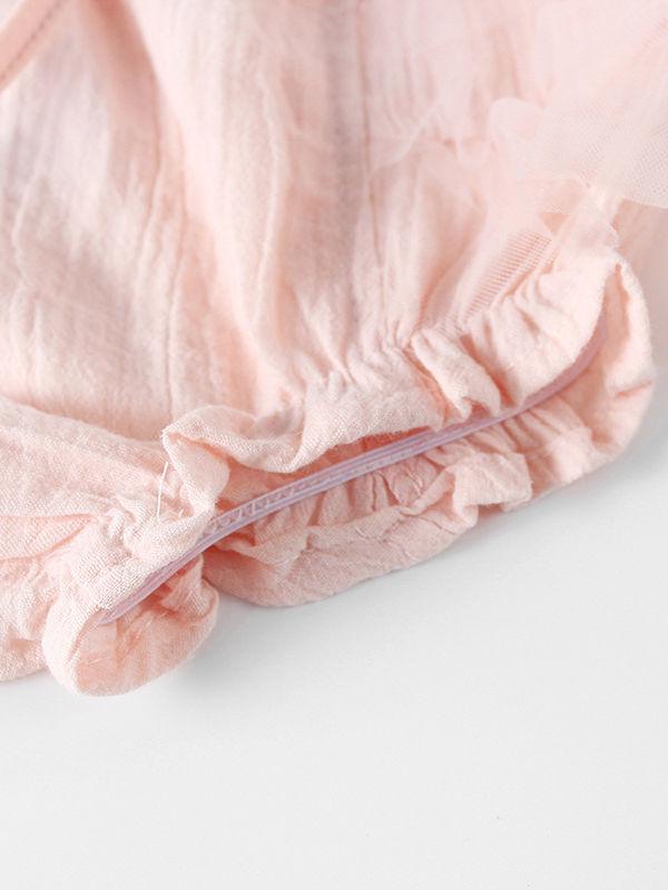 Pink / White Mesh Cotton Baby Girls Shorts - dianjiang-