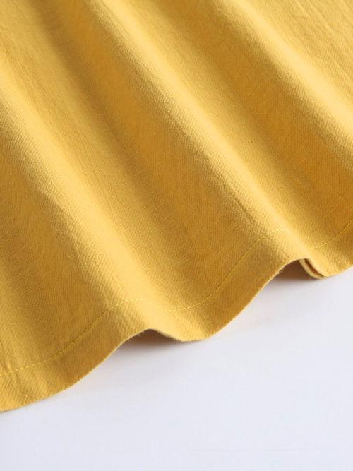 Fashion Little Big Girl Trimmed Off Shoulder Yellow Dress - dianjiang-