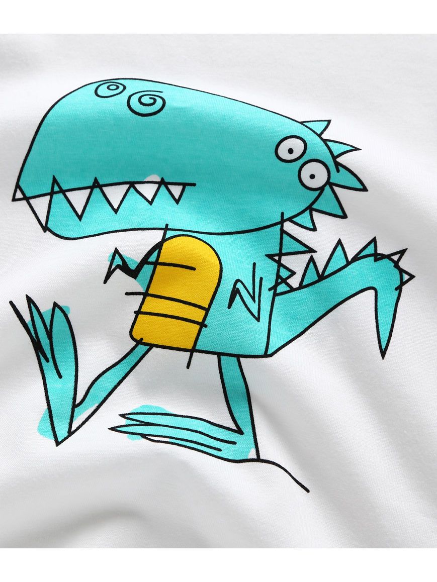 Cute Cartoon Dinosaur Color Blocking T-shirt For Baby Little Kids - dianjiang-