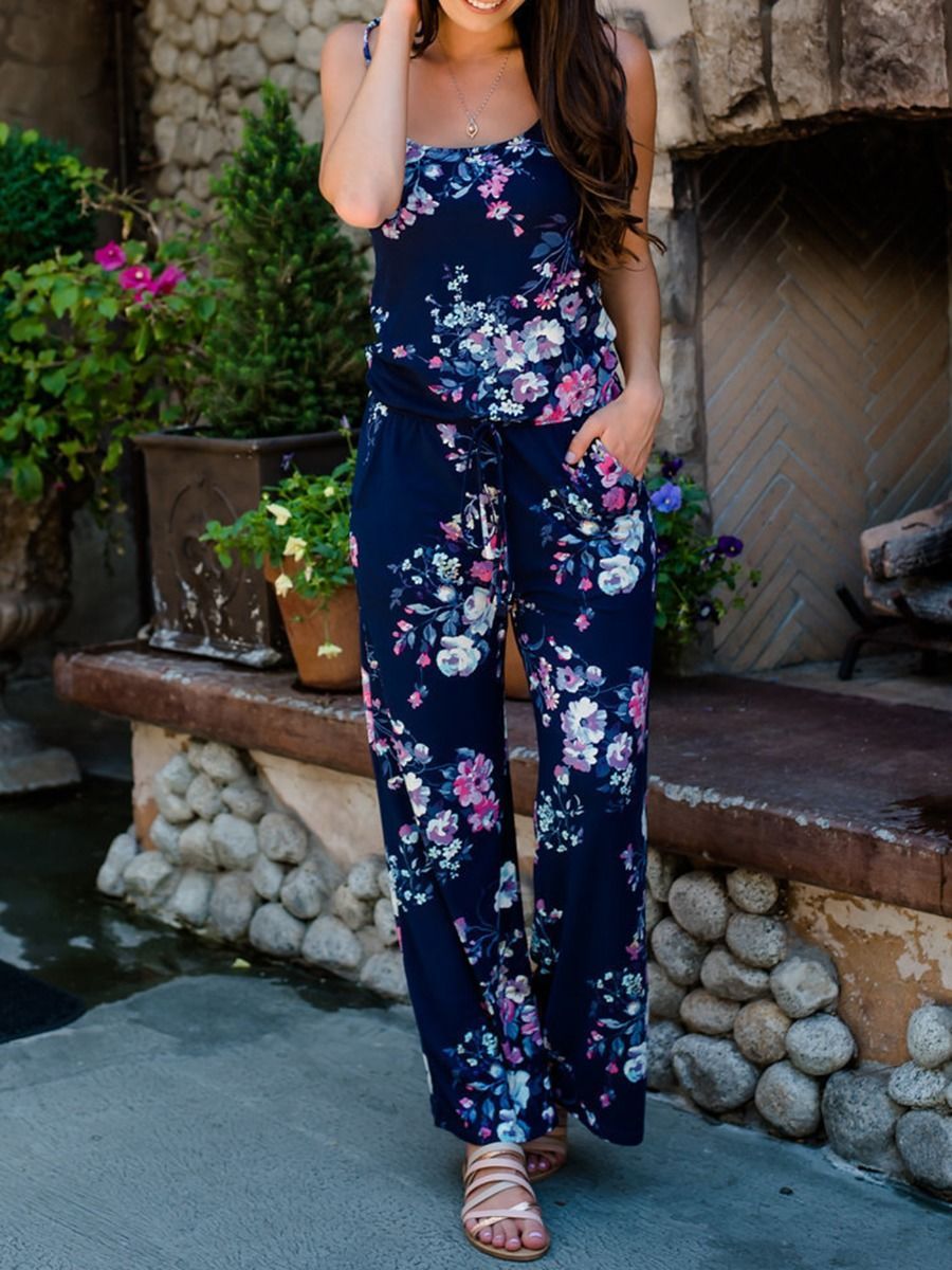 Fashion Mommy and Daughter Flower Printed Jumpsuit - dianjiang-