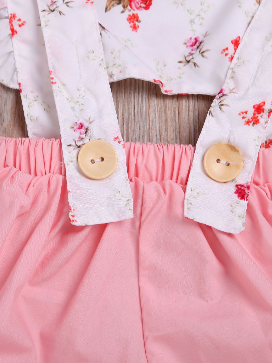 Flutter Sleeve Flower Baby Toddler Kids Jumpsuit 100% Cotton - dianjiang-