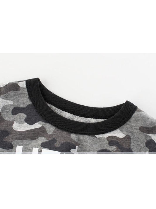 Camo Letters Print Boys T-shirt - dianjiang-