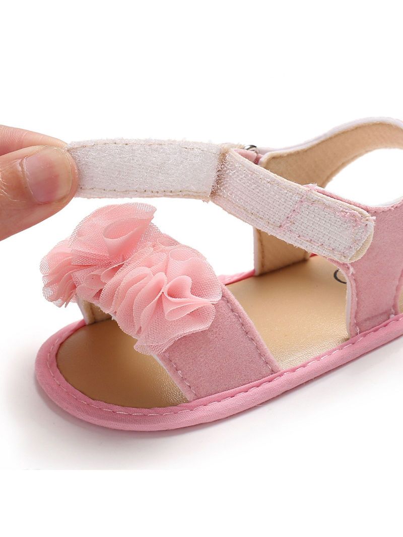 Flower Shoes Trim Solid Color Baby Sandal - dianjiang-