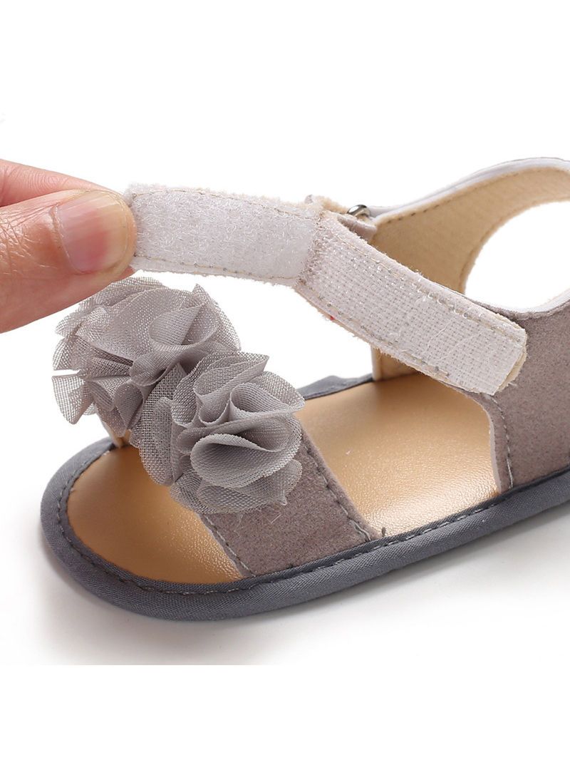 Flower Shoes Trim Solid Color Baby Sandal - dianjiang-