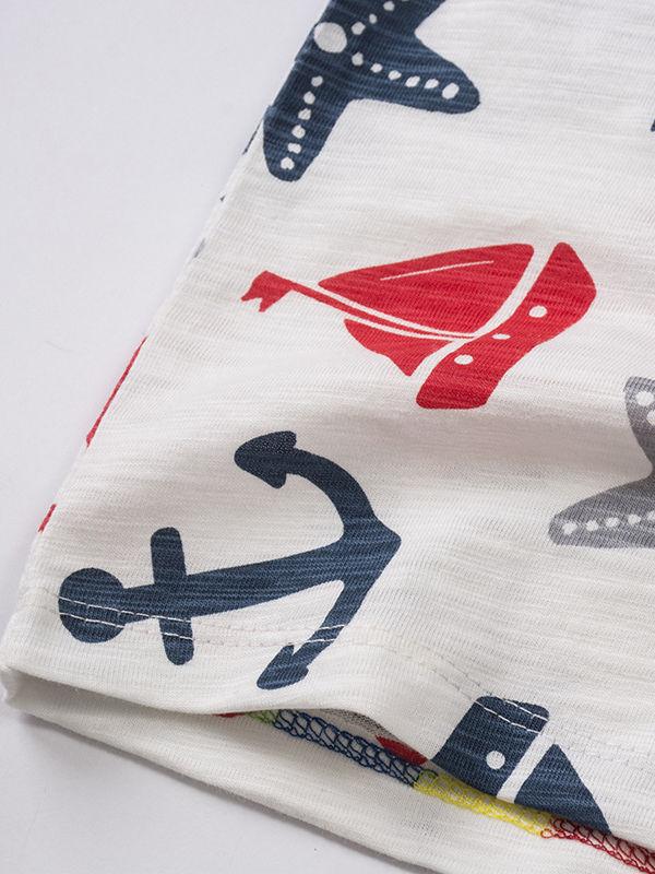 Sailing Boat Print Boys T-shirt - dianjiang-