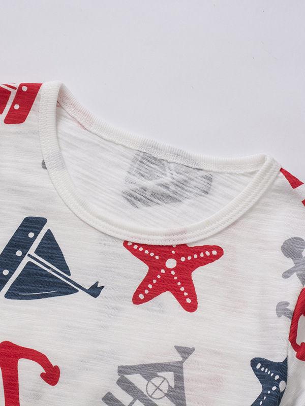 Sailing Boat Print Boys T-shirt - dianjiang-