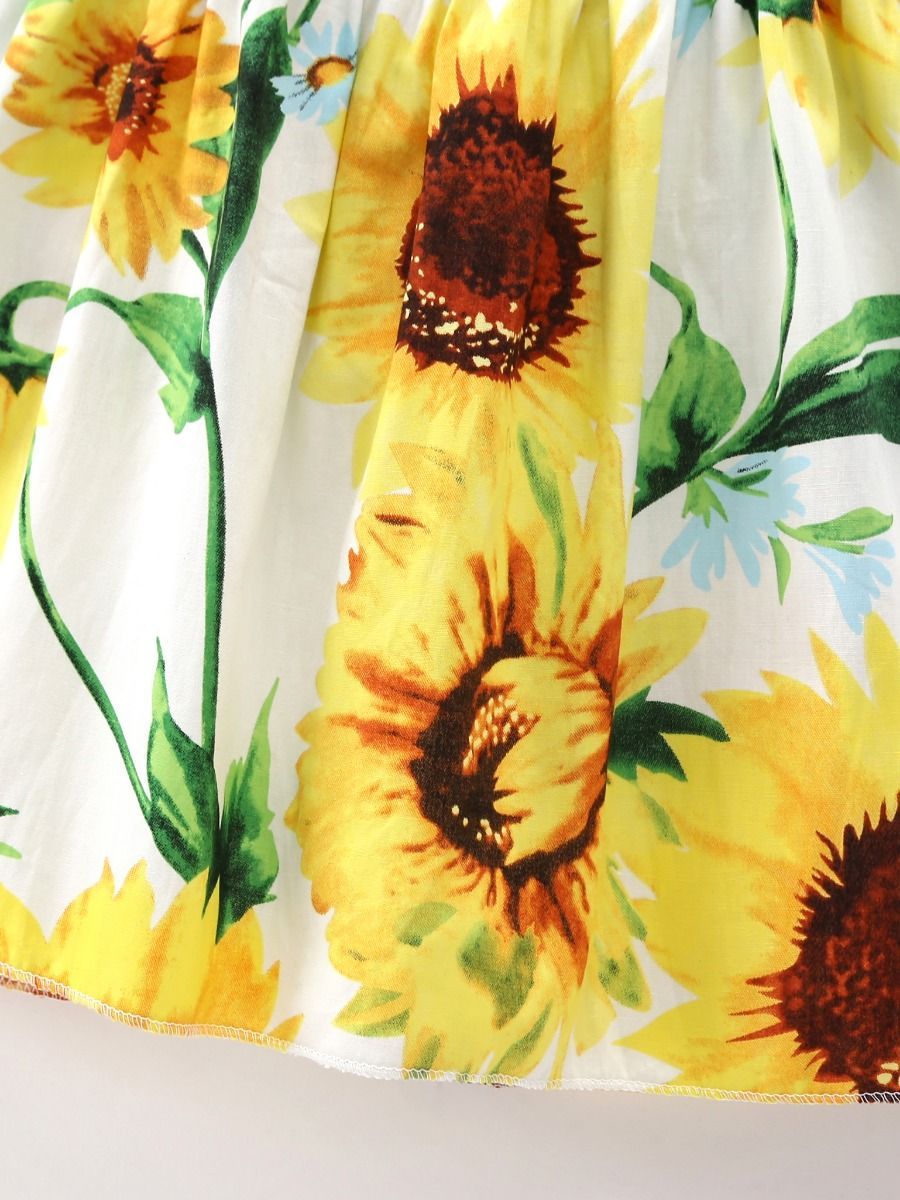 Baby Toddler Kids Sunflower Tie Sundress - dianjiang-