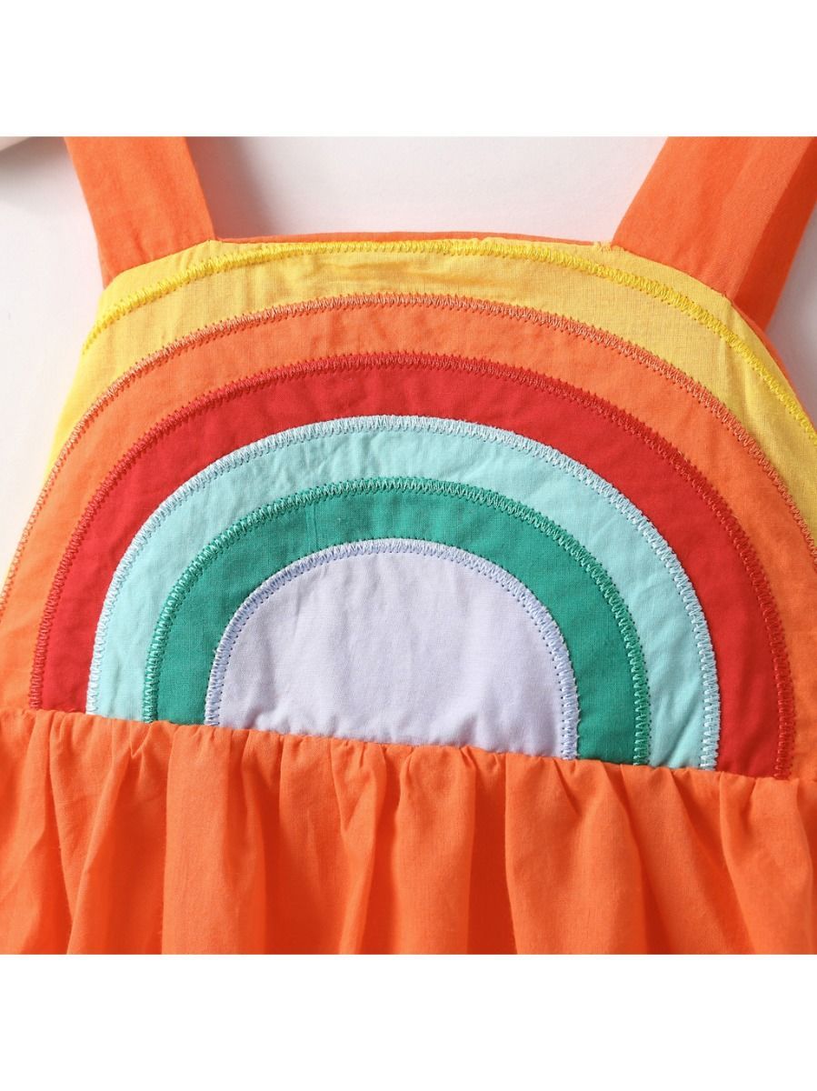 Rainbow Pattern Sundress Baby Toddler Girls Backless Dress - dianjiang-