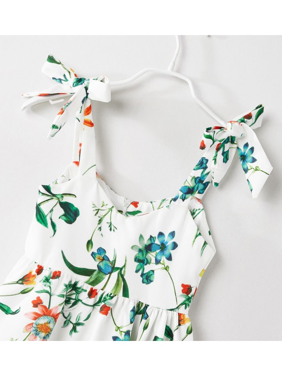 Mommy and Me Family Fitted Floral Sundress Romper Dress - dianjiang-