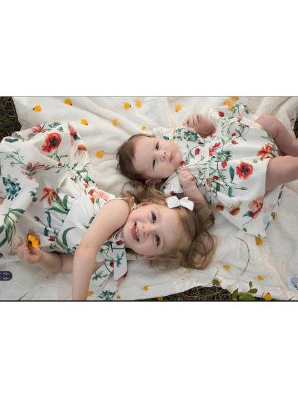 Mommy and Me Family Fitted Floral Sundress Romper Dress - dianjiang-