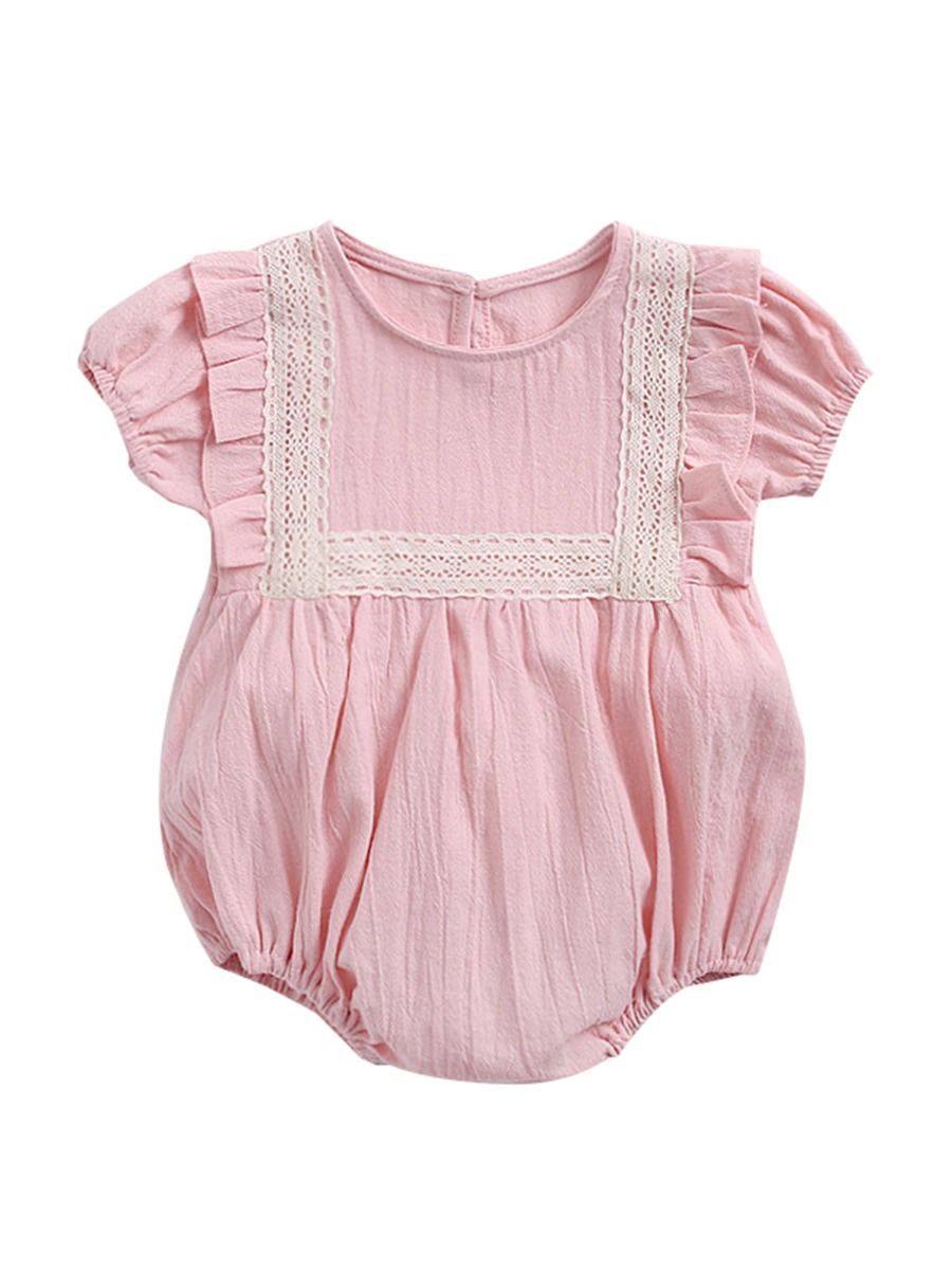 Spanish Style Lace Trim Baby Bodysuit Summer - dianjiang-