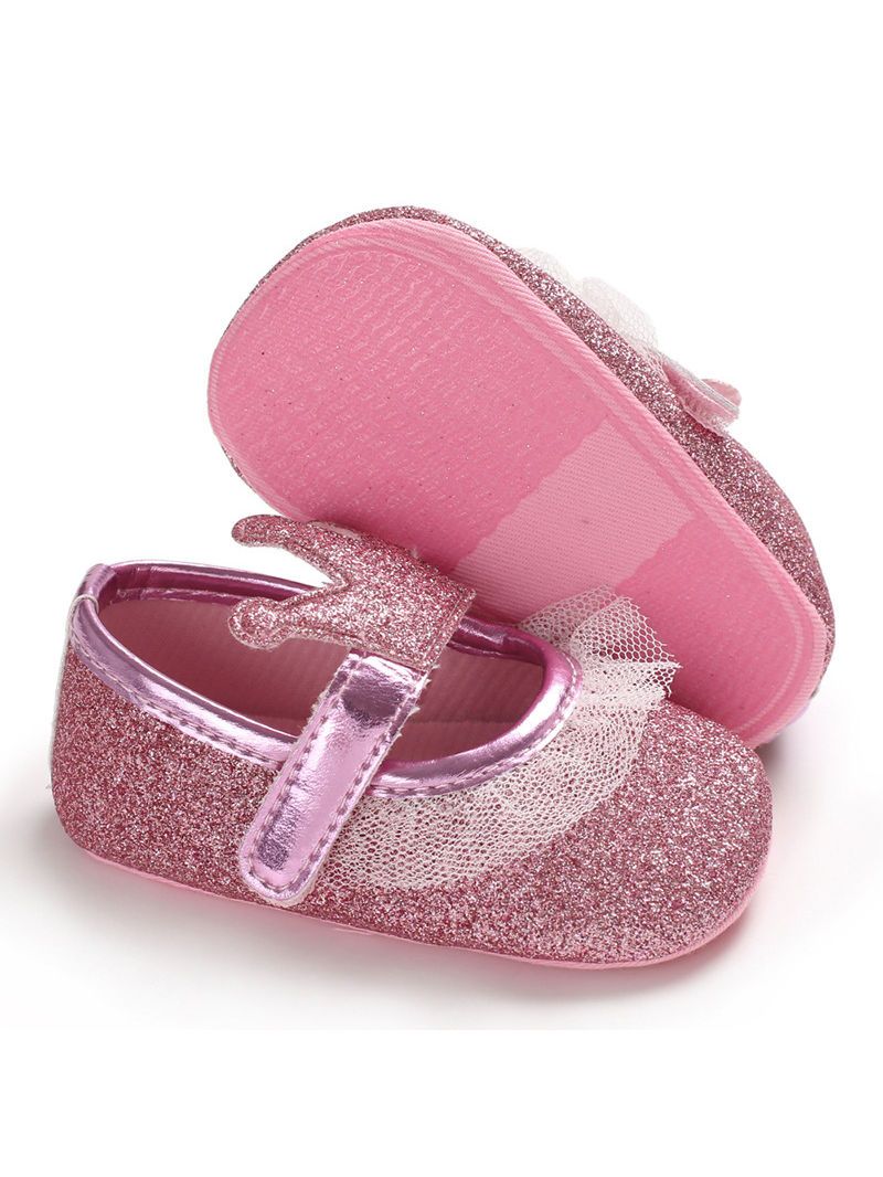 Shimmering Powder Crown Trim Sandals Pre Walking Princess Shoes - dianjiang-