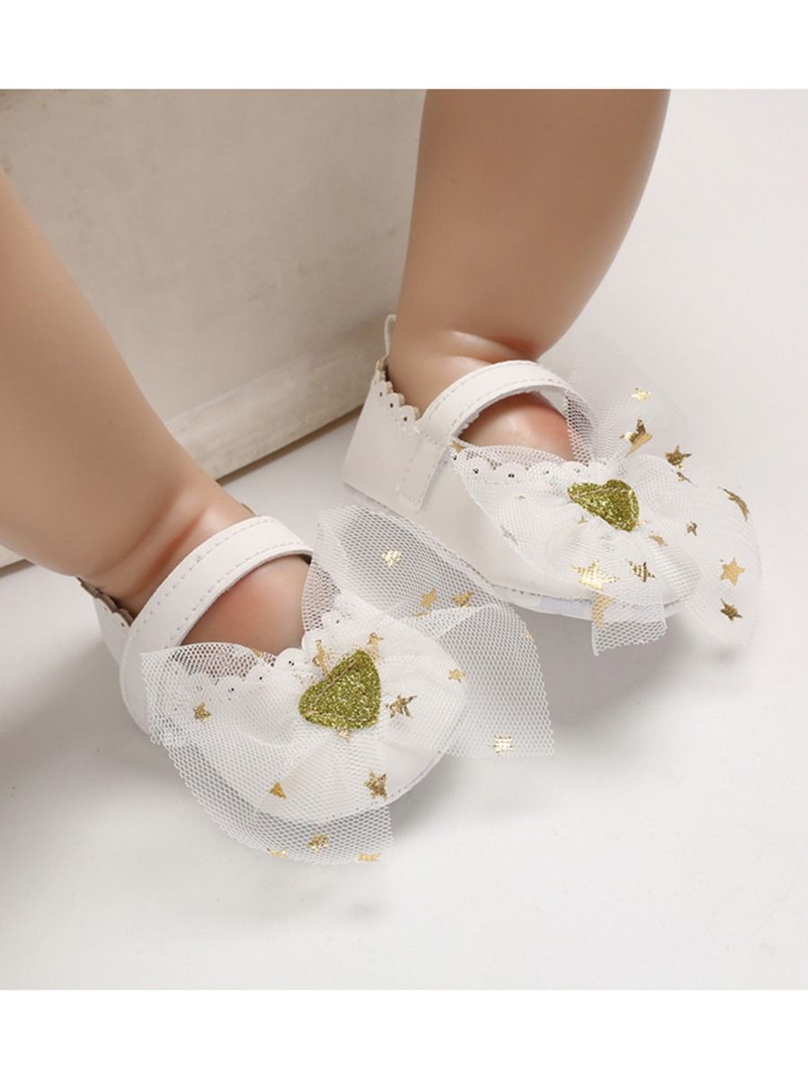 T-bar Bow Accessories Princess Crib Shoes - dianjiang-