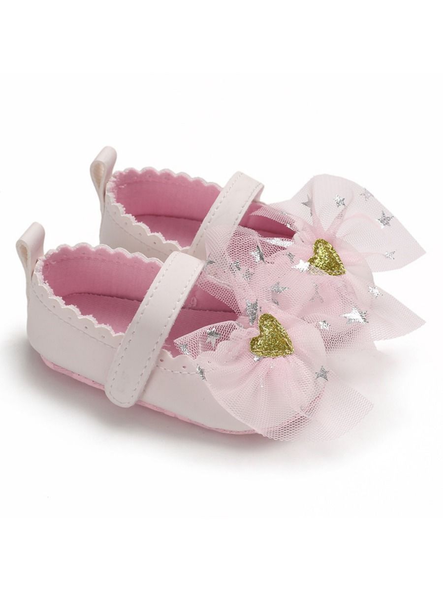 T-bar Bow Accessories Princess Crib Shoes - dianjiang-