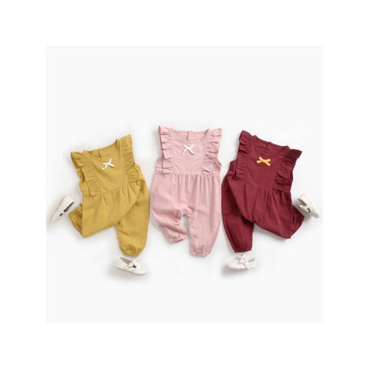 Fall Solid Color Baby Frilled Jumpsuit - dianjiang-