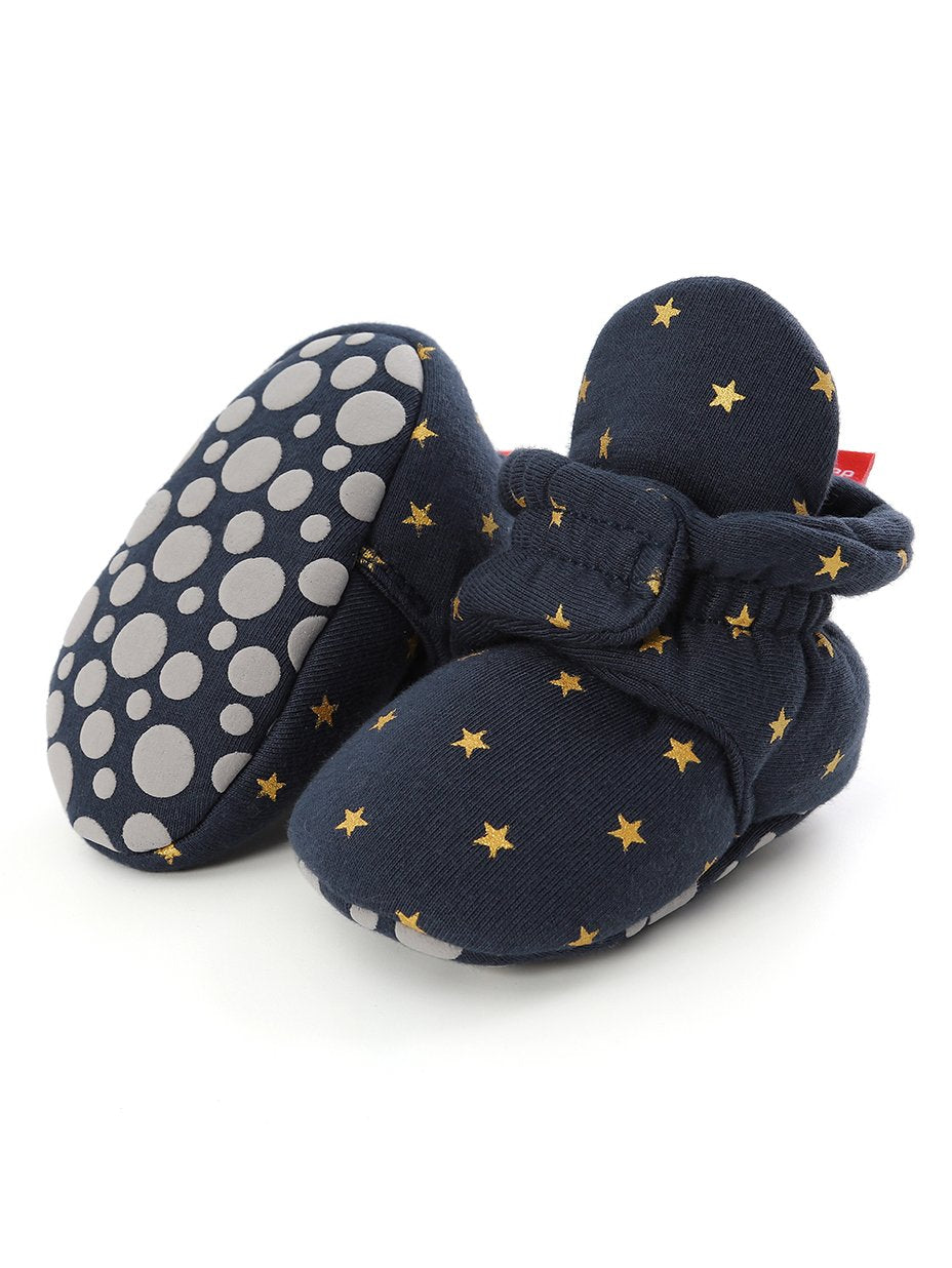 Infant Baby Star Pattern Velcro First Start Crib Shoes - dianjiang-