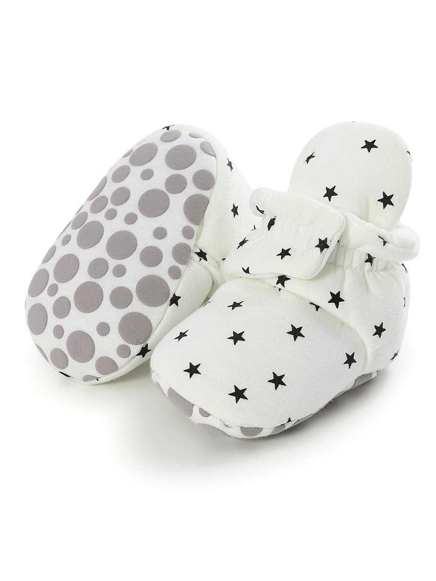 Infant Baby Star Pattern Velcro First Start Crib Shoes - dianjiang-