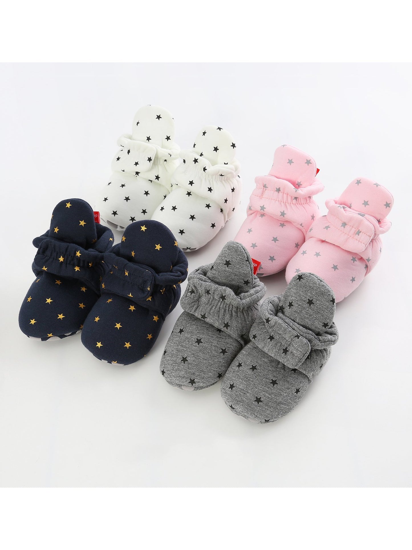 Infant Baby Star Pattern Velcro First Start Crib Shoes - dianjiang-