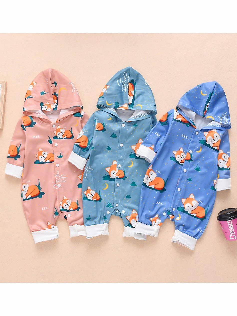 Adorable Baby Fox Hooded Jumpsuit - dianjiang-