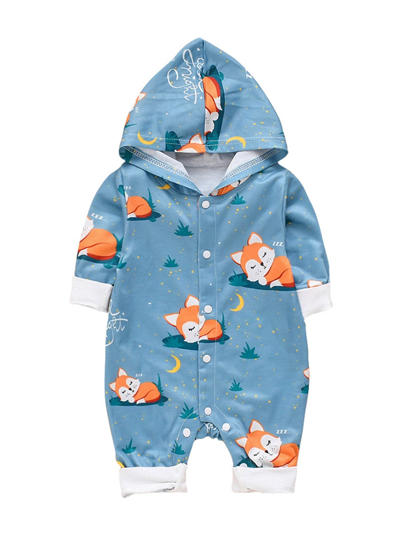 Adorable Baby Fox Hooded Jumpsuit - dianjiang-