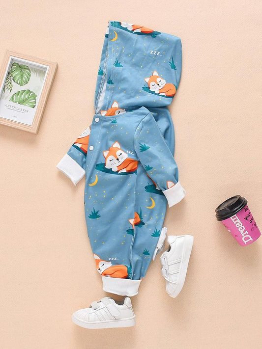 Adorable Baby Fox Hooded Jumpsuit - dianjiang-