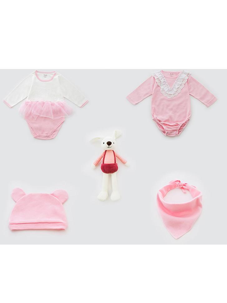 5-PACK Sweetly Baby Girl Birthday Pink Clothes Set Gift Box - dianjiang-