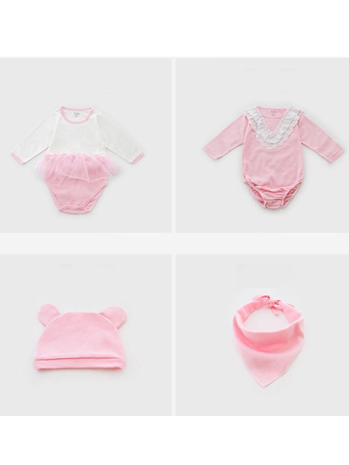 5-PACK Sweetly Baby Girl Birthday Pink Clothes Set Gift Box - dianjiang-