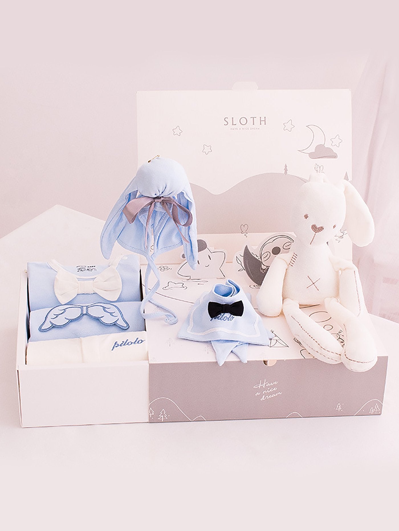 6PCS Adorable Newborn Baby Angle Bunny Rabbit Gift Boxed Outfits - dianjiang-