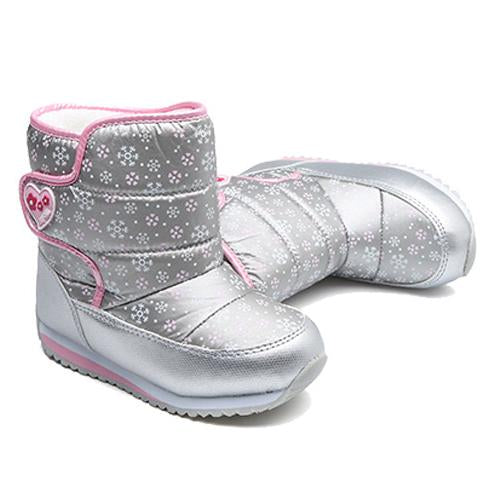 Winter Little Kids Outdoor Snowflake Fleece Lining Boots-3 Colors - dianjiang-