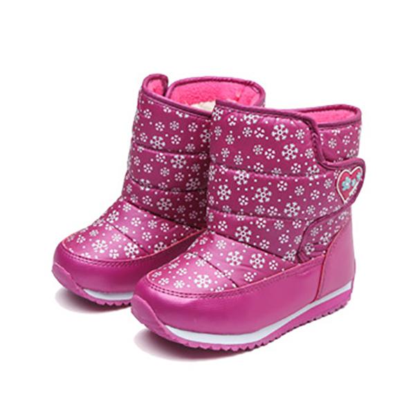 Winter Little Kids Outdoor Snowflake Fleece Lining Boots-3 Colors - dianjiang-