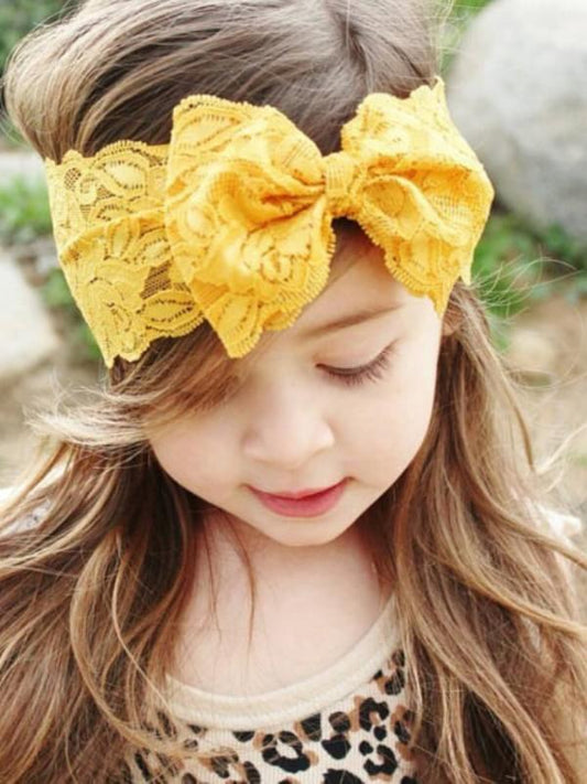 Pretty Lace Bow-knot Headband Baby Girls Hair Clips 19x8cm - dianjiang-