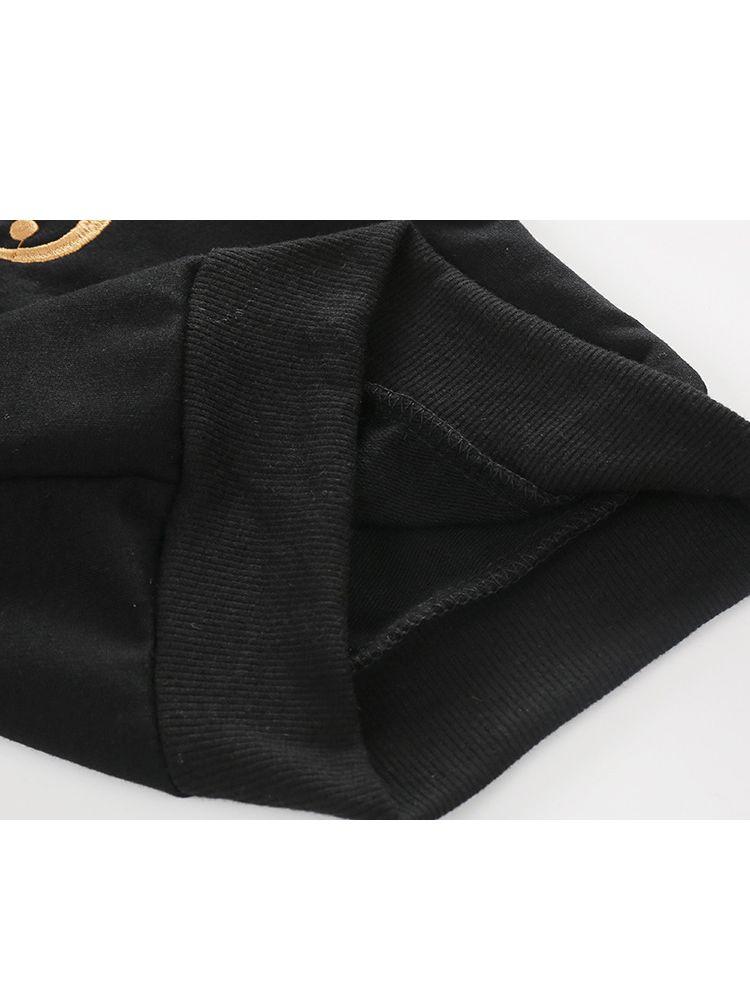 Cartoon Style Baby Little Boys 2-piece Outfit Black Sweatshirt Jumper+Yellow Pants - dianjiang-