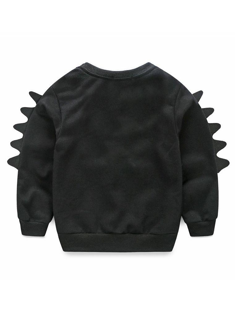 Cartoon Style Baby Little Boys 2-piece Outfit Black Sweatshirt Jumper+Yellow Pants - dianjiang-