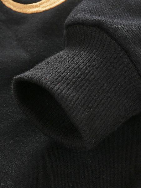 Cartoon Style Baby Little Boys 2-piece Outfit Black Sweatshirt Jumper+Yellow Pants - dianjiang-