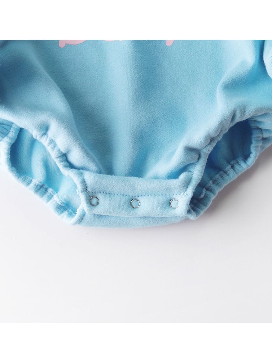 Winter 2-Piece Baby Fleece-lined Bodysuit and Headband Pink/Blue - dianjiang-