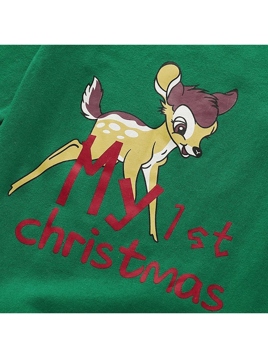 2-Piece Baby Reindeer Long Sleeve Green 70CM Sleeping Bag & Hat - dianjiang-