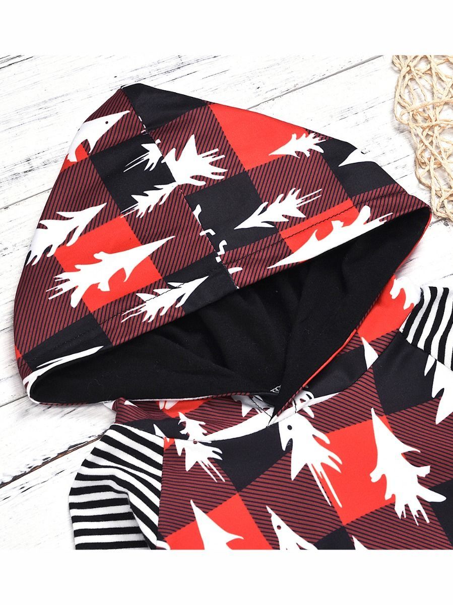 Winter Toddler Unisex Baby 2 Piece Christmas Tree Deer Print Outfit Hoodie and Pants - dianjiang-