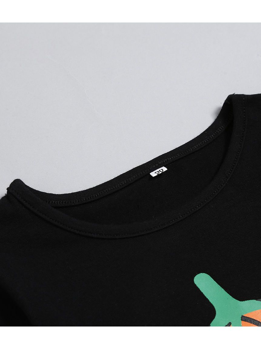 2-Piece Halloween Pumpkin Black T-shirt +Stripe Trousers - dianjiang-